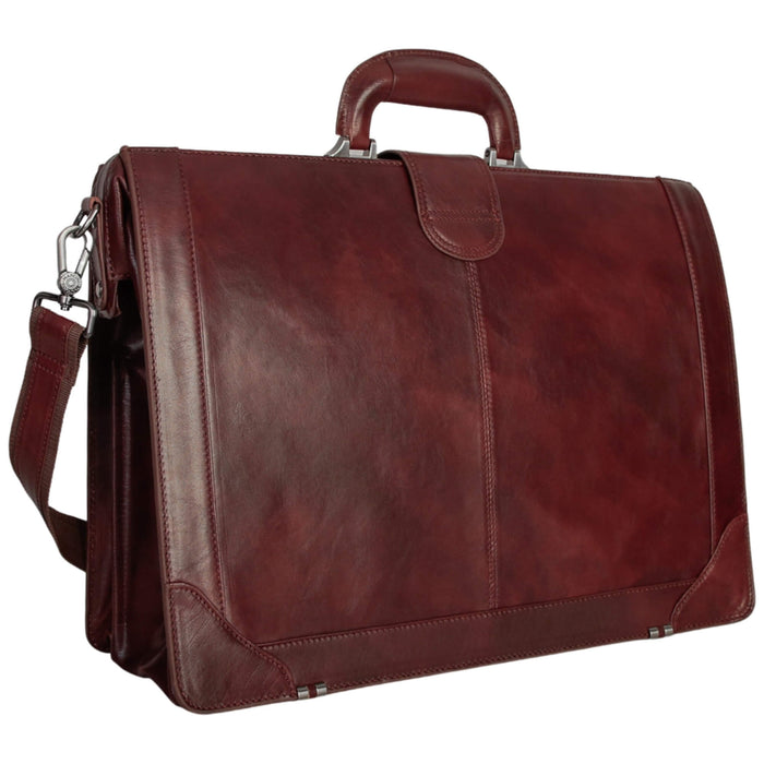 Mancini Buffalo Luxurious Laptop Litigator Briefcase - Pelle D'Oro Collection (1960's Edition) 14