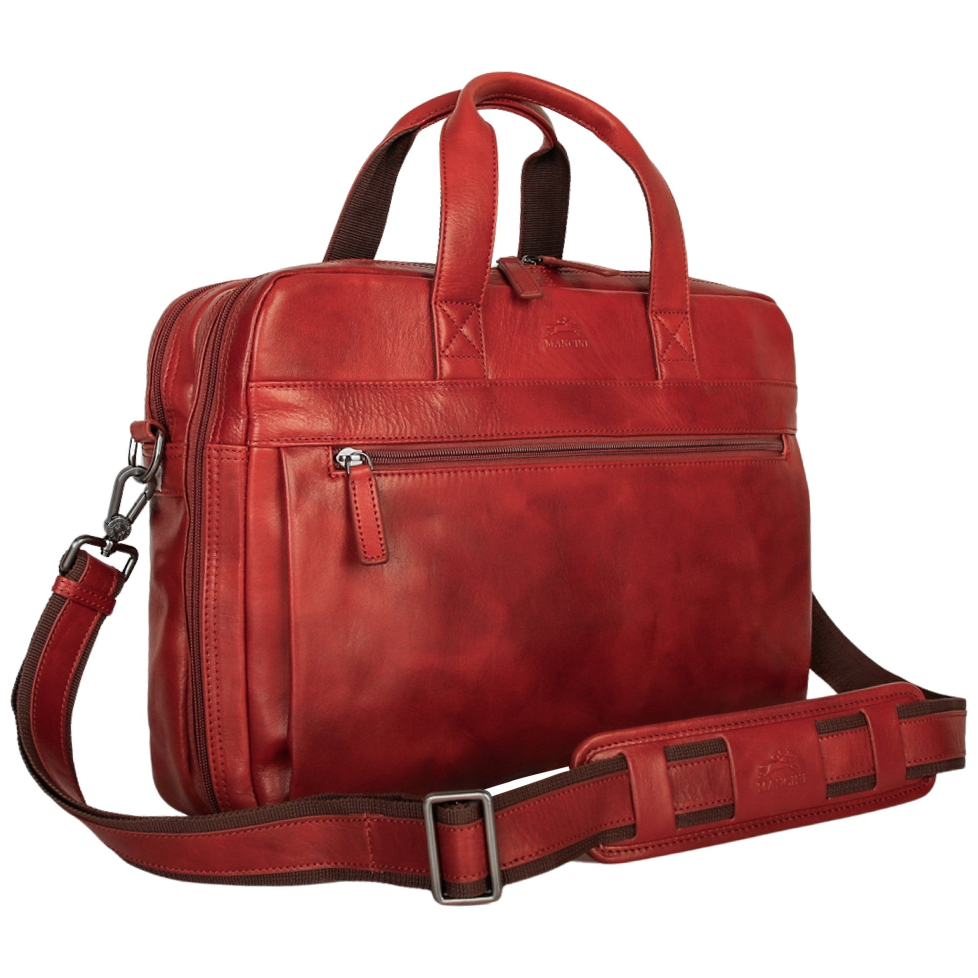 Mancini Buffalo Double Compartment Briefcase - Pelle D'Oro Collection (1980's Edition)