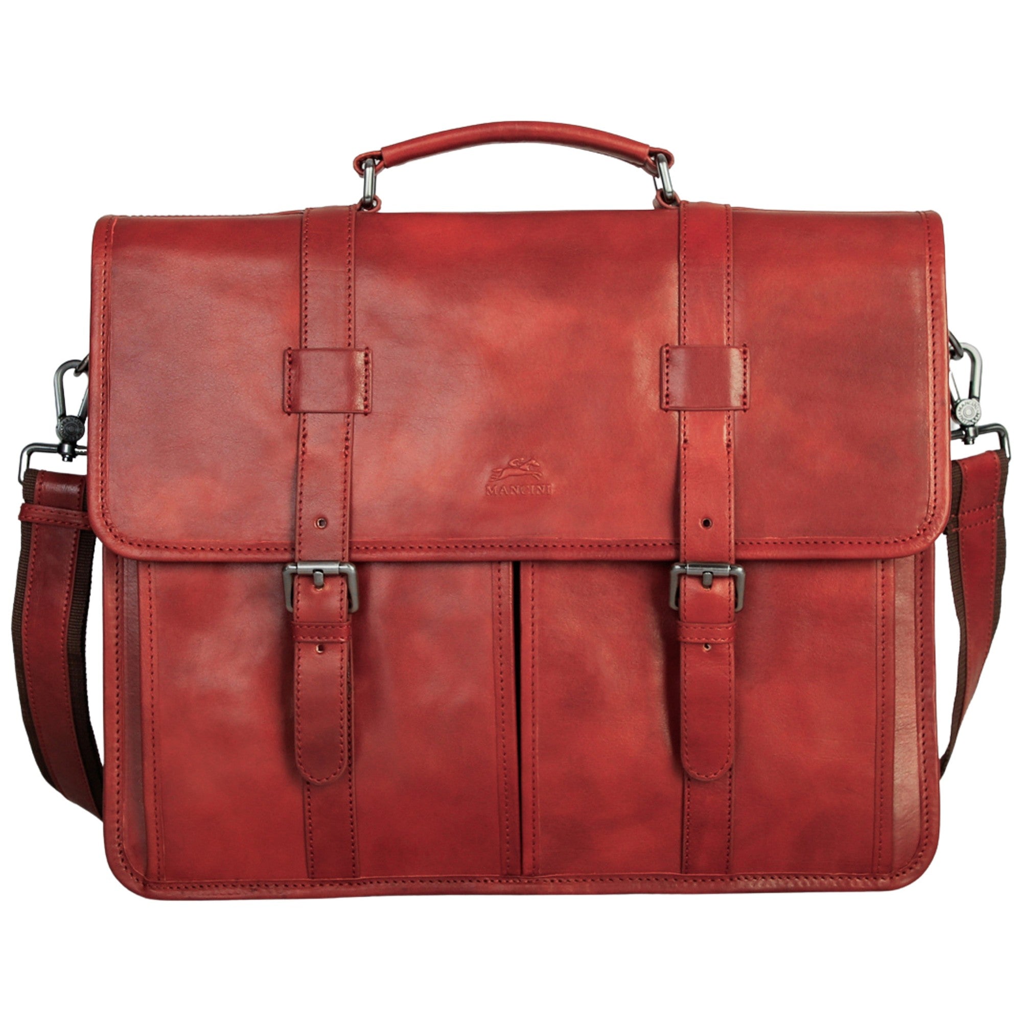 Mancini Buffalo Double Compartment Briefcase - Pelle D'Oro Collection (1970's Edition)