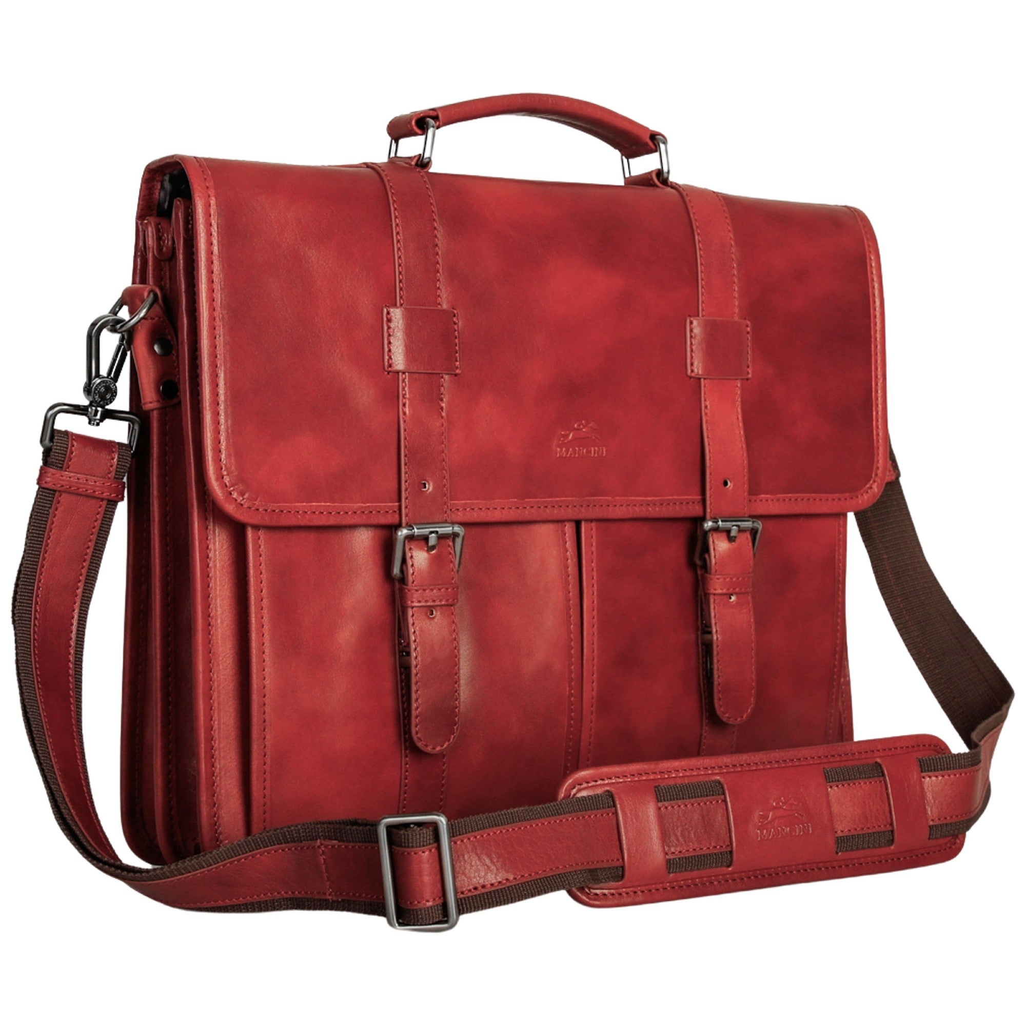 Mancini Buffalo Double Compartment Briefcase - Pelle D'Oro Collection (1970's Edition)