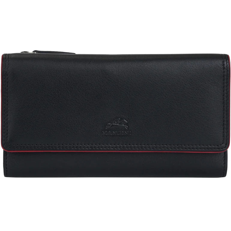 Mancini Leather Medium Clutch Wallet Sonoma Collection