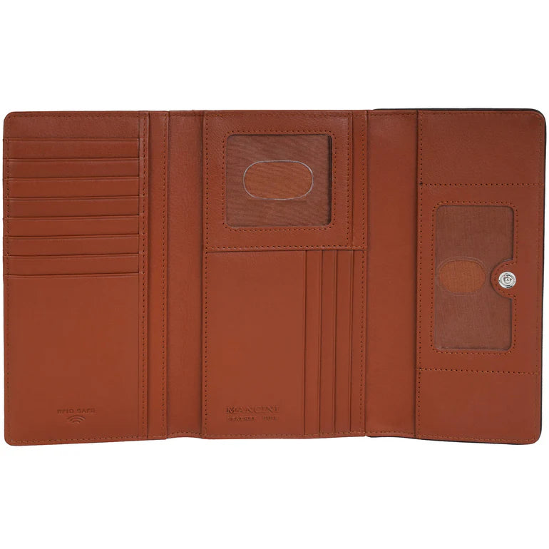 Mancini Leather Medium Clutch Wallet Sonoma Collection 29