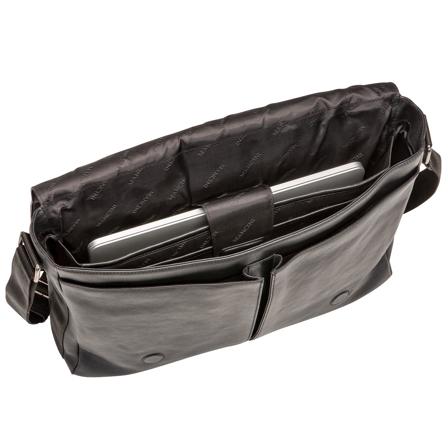 Mancini Buffalo Leather Messenger Bag 3