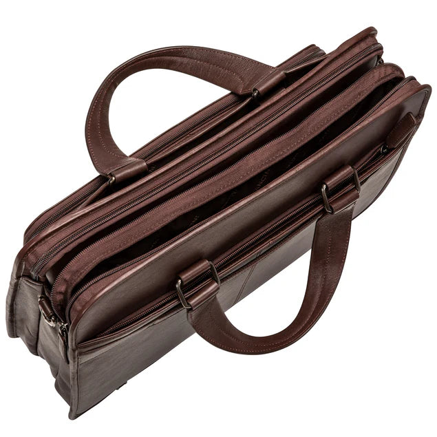 Mancini Buffalo Triple Compartment Briefcase (90's Edition) 4