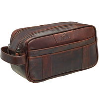 Mancini Buffalo Dual Zipper Toiletry Bag