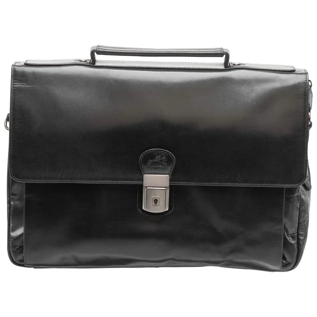 Mancini Buffalo Triple Compartment Briefcase (60's Edition)