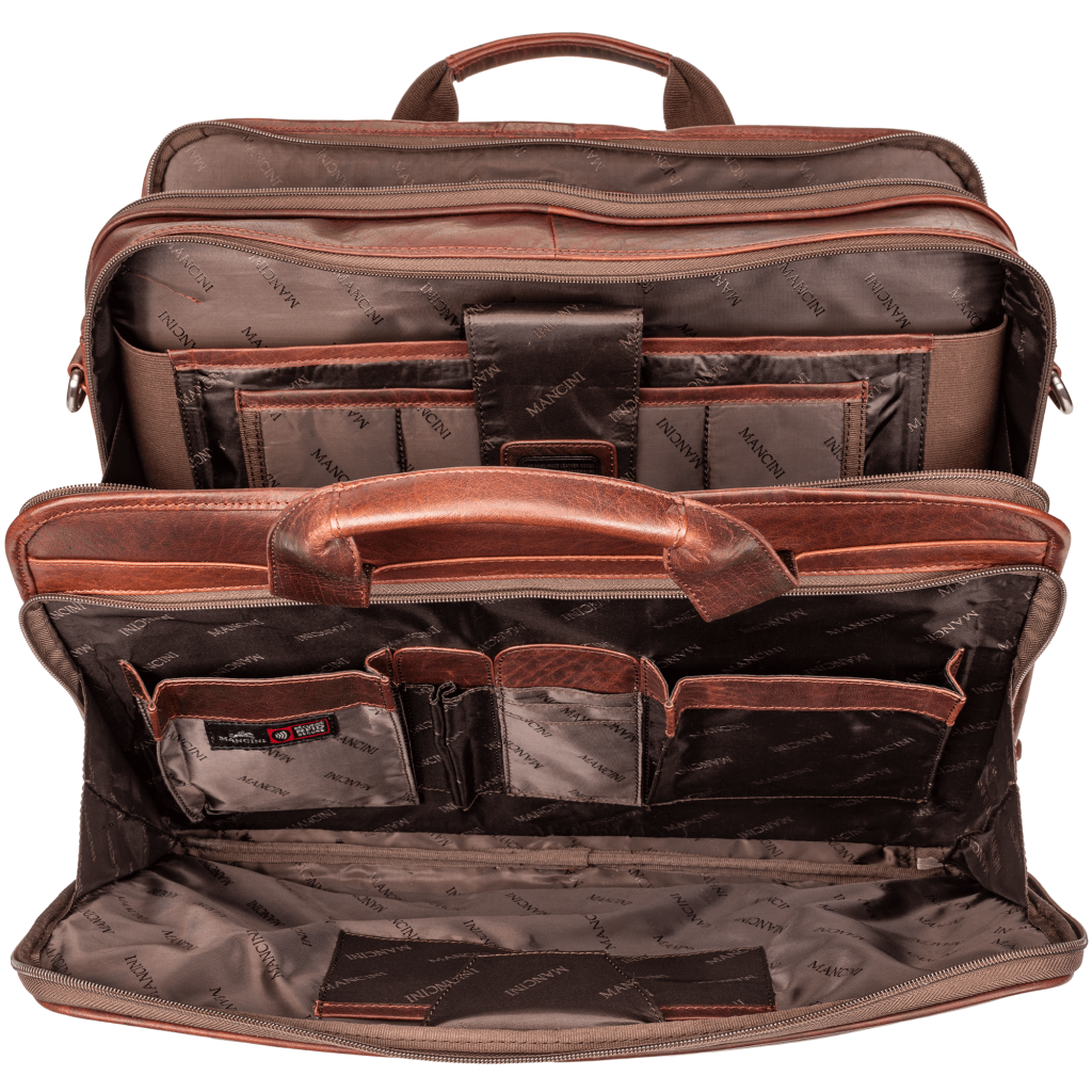 Mancini Buffalo Double Compartment Briefcase (2000's Edition) 8