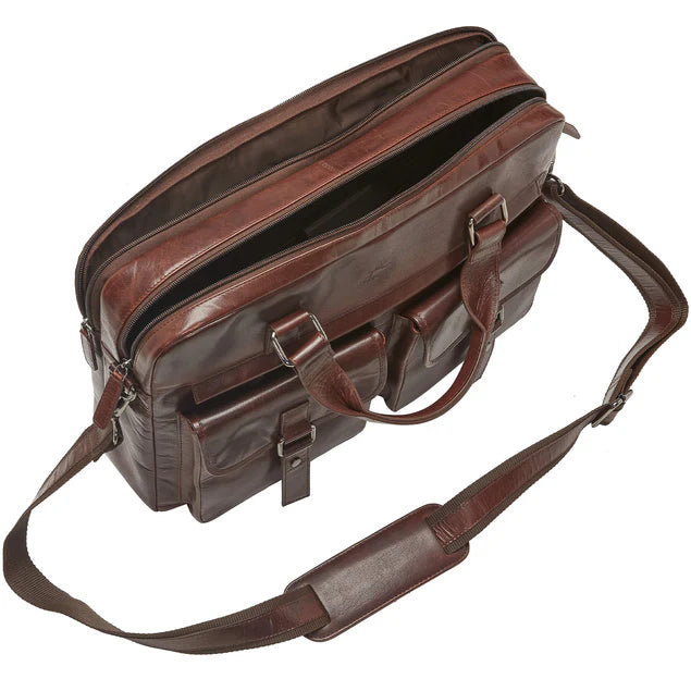 Mancini Buffalo Double Compartment Briefcase (90's Edition) 8