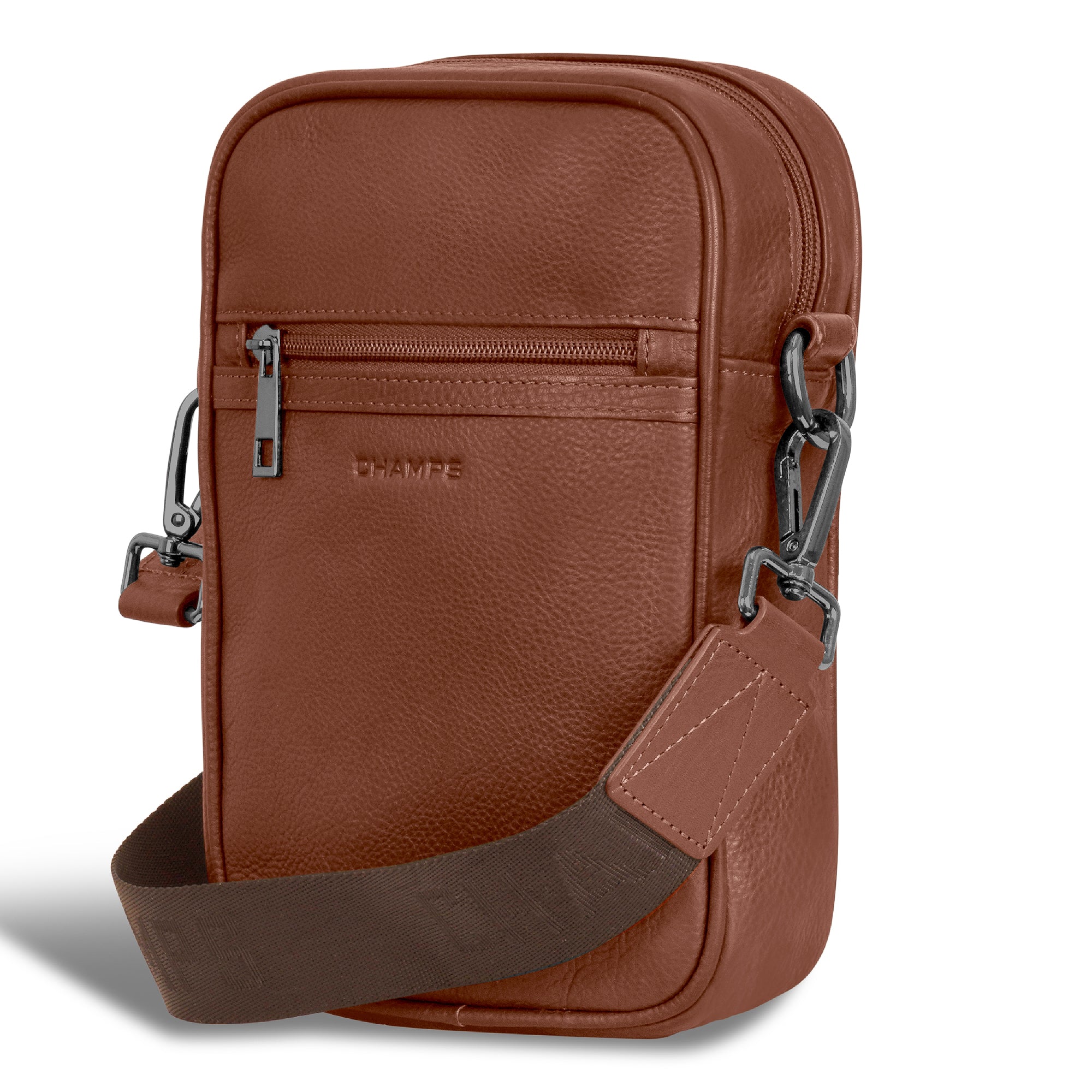Onyx / Leather Vertical Crossbody Bag 8