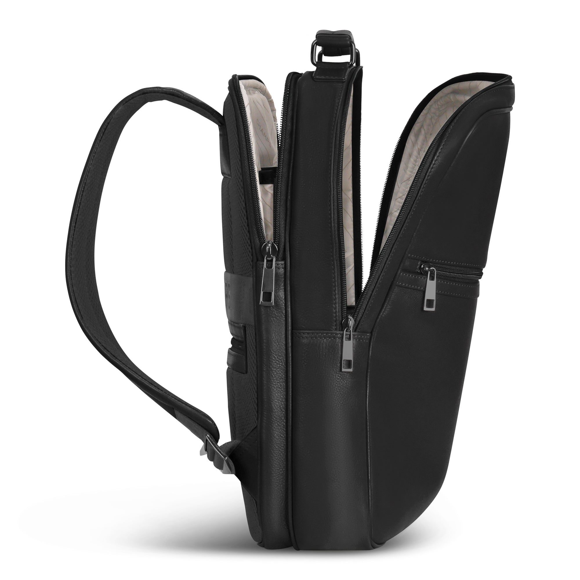 Onyx / Leather Compact Backpack 9