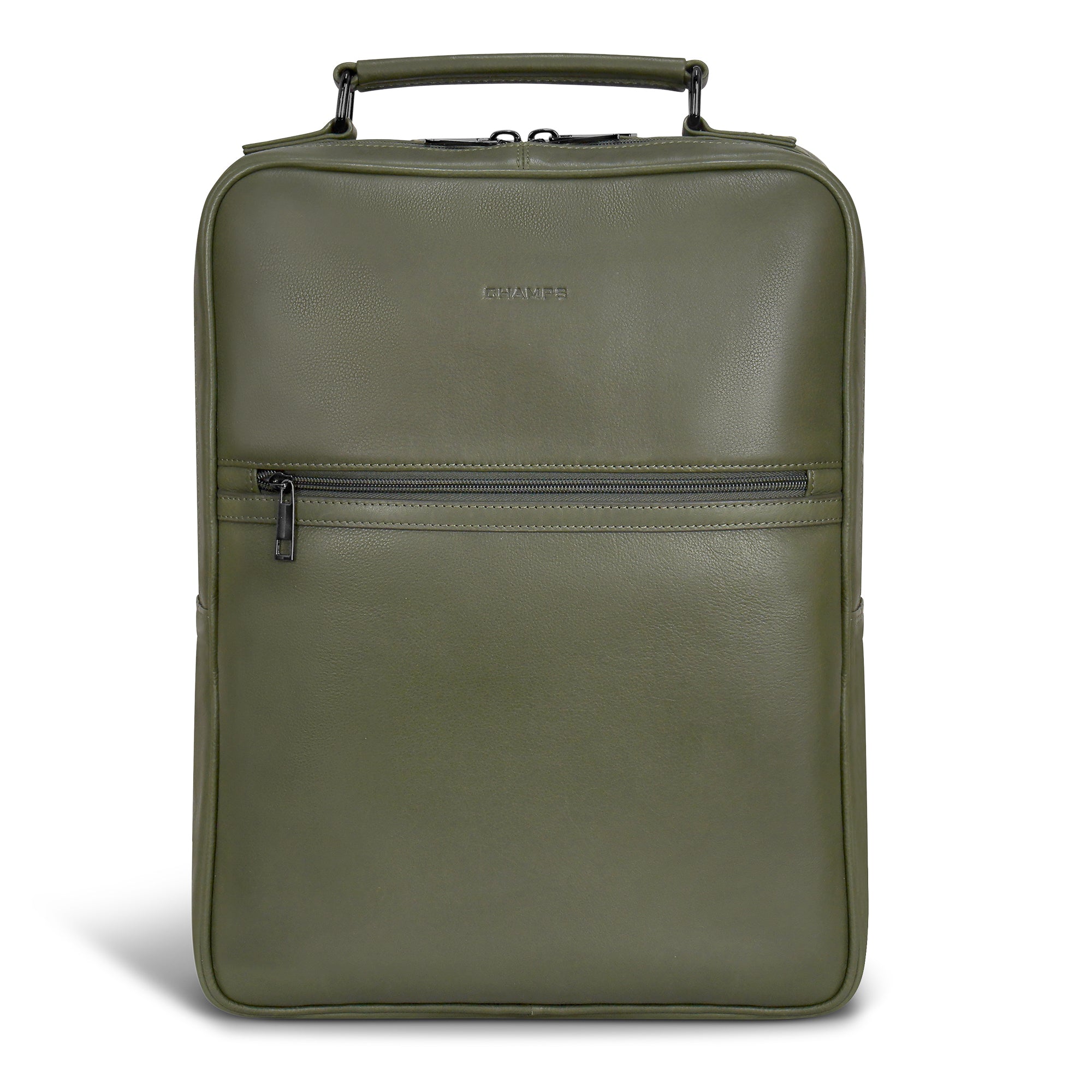 Onyx / Leather Compact Backpack 19