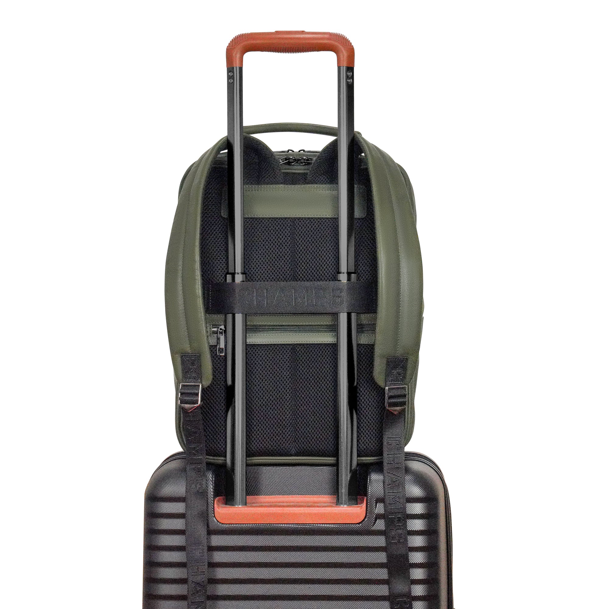 Onyx / Leather Compact Backpack 26