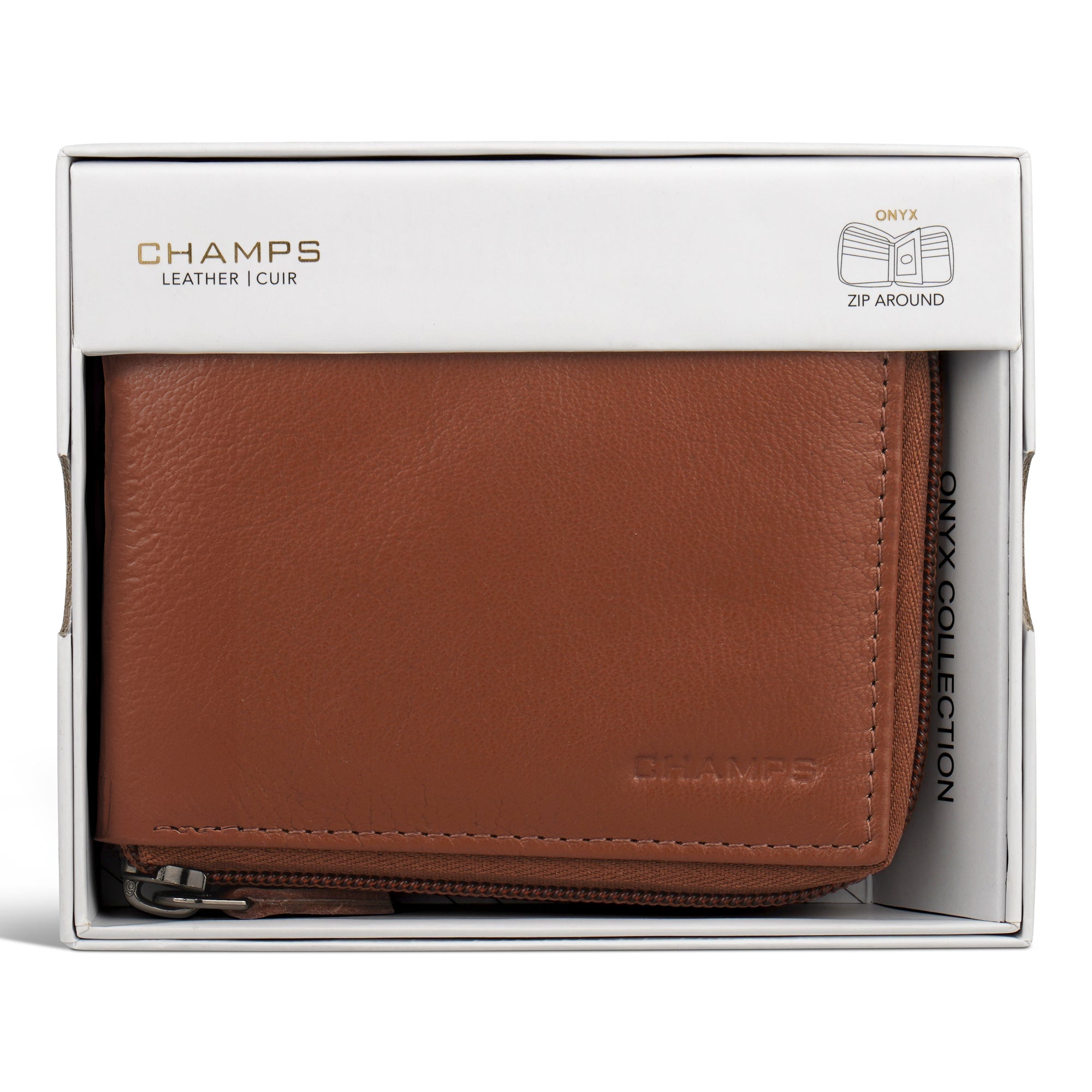 Onyx / Leather Zip Around Wallet 10