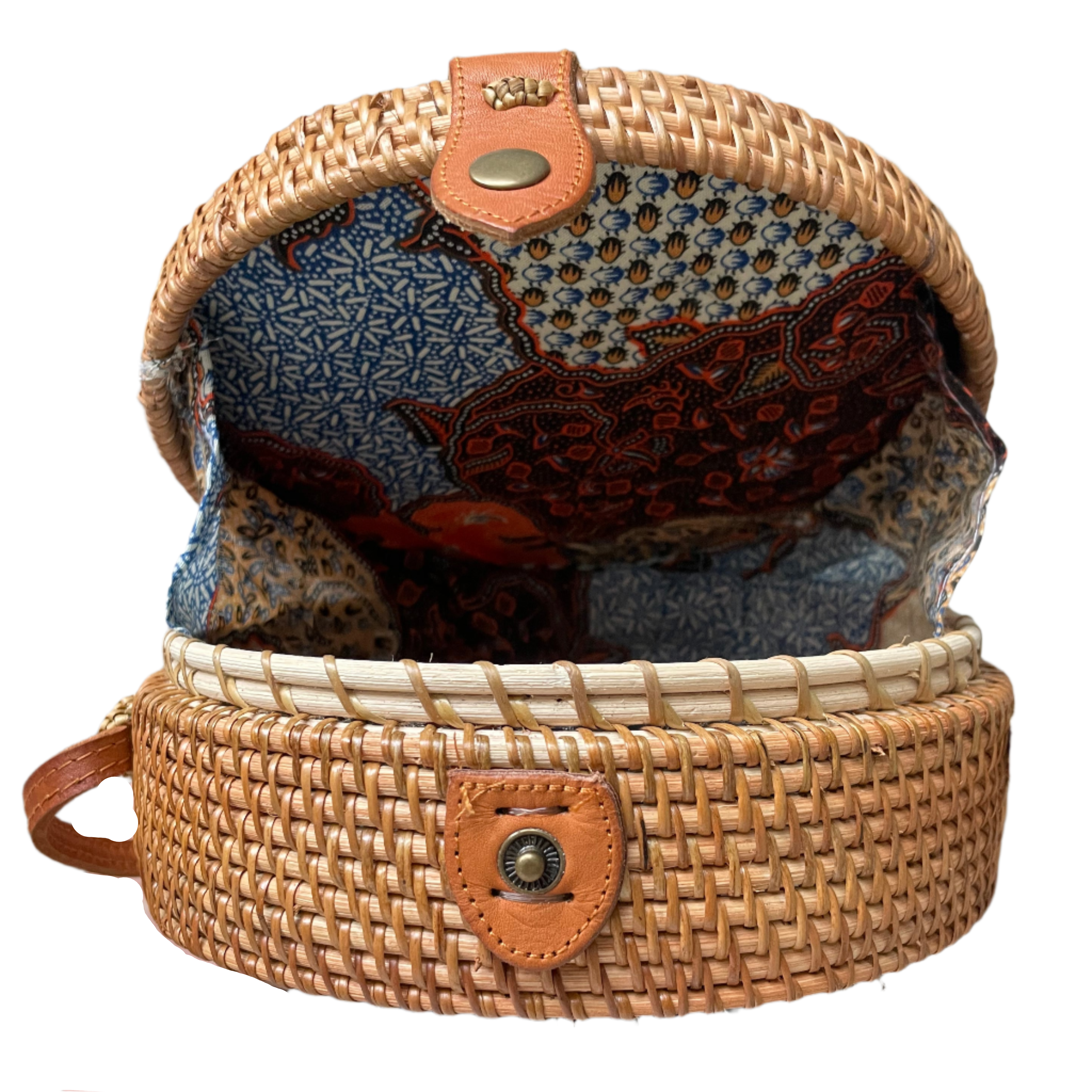 Round Rattan Purse - Natural