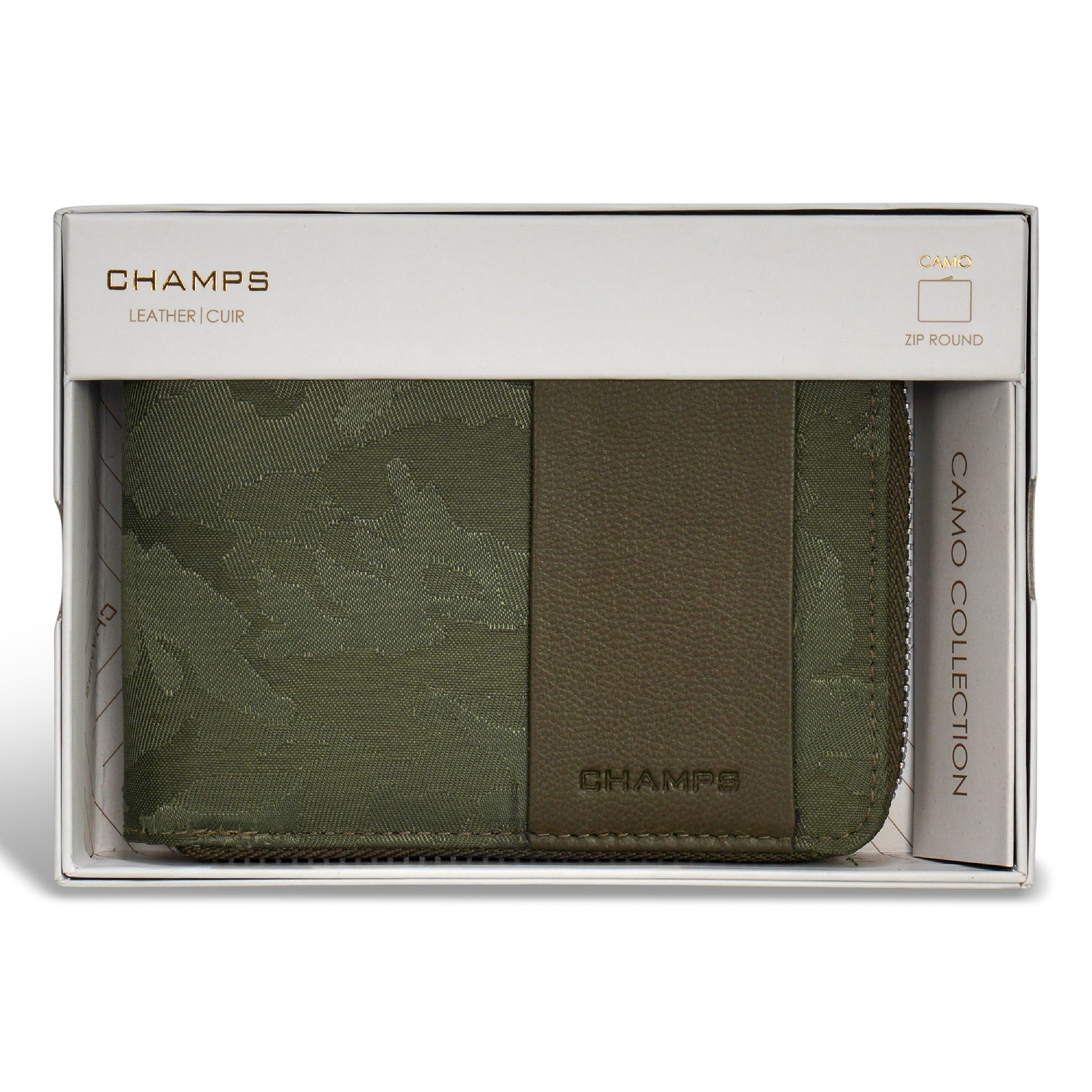 Camo / Leather Zip Around Wallet 12