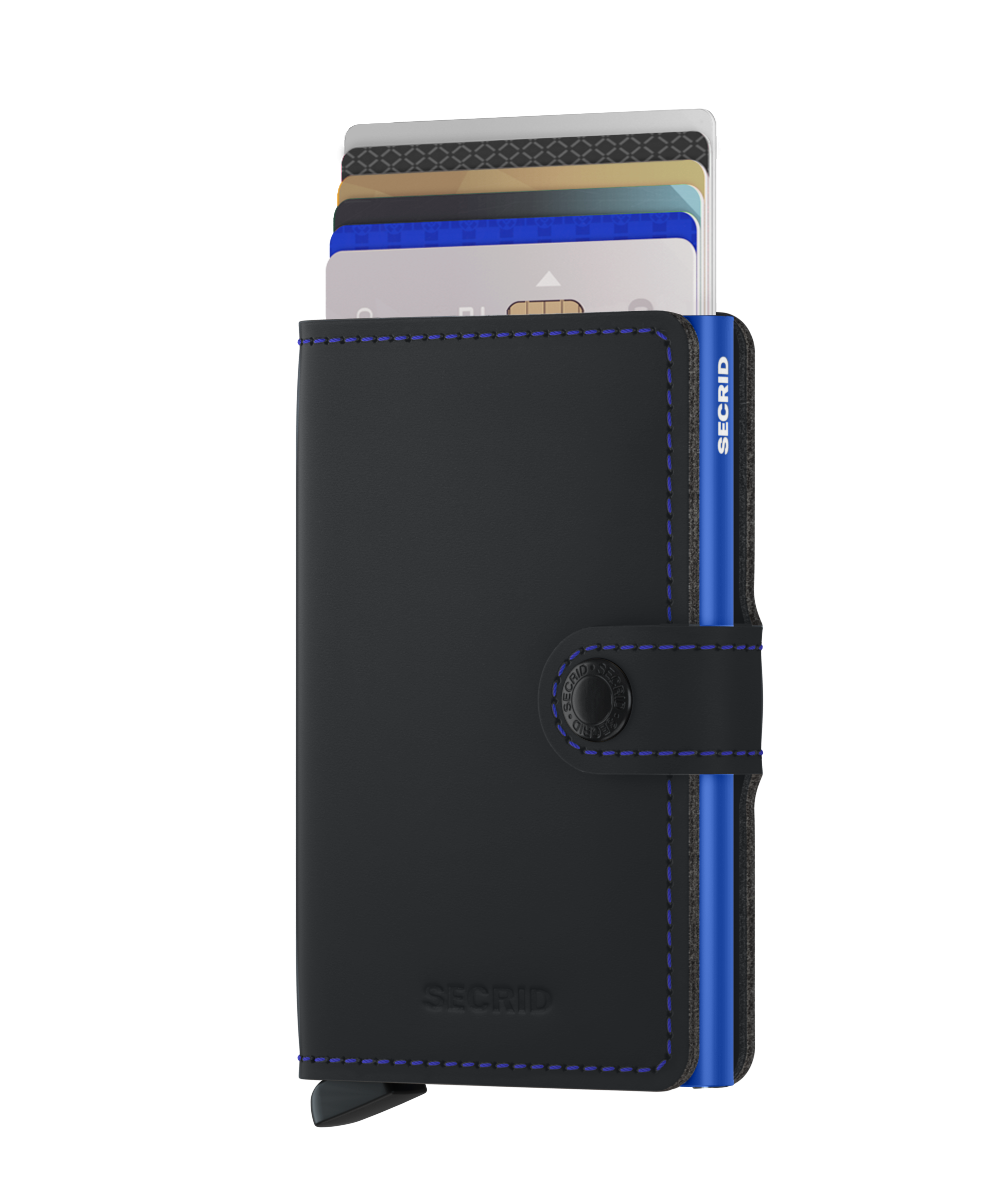 Secrid Miniwallet Matte - Black & Blue