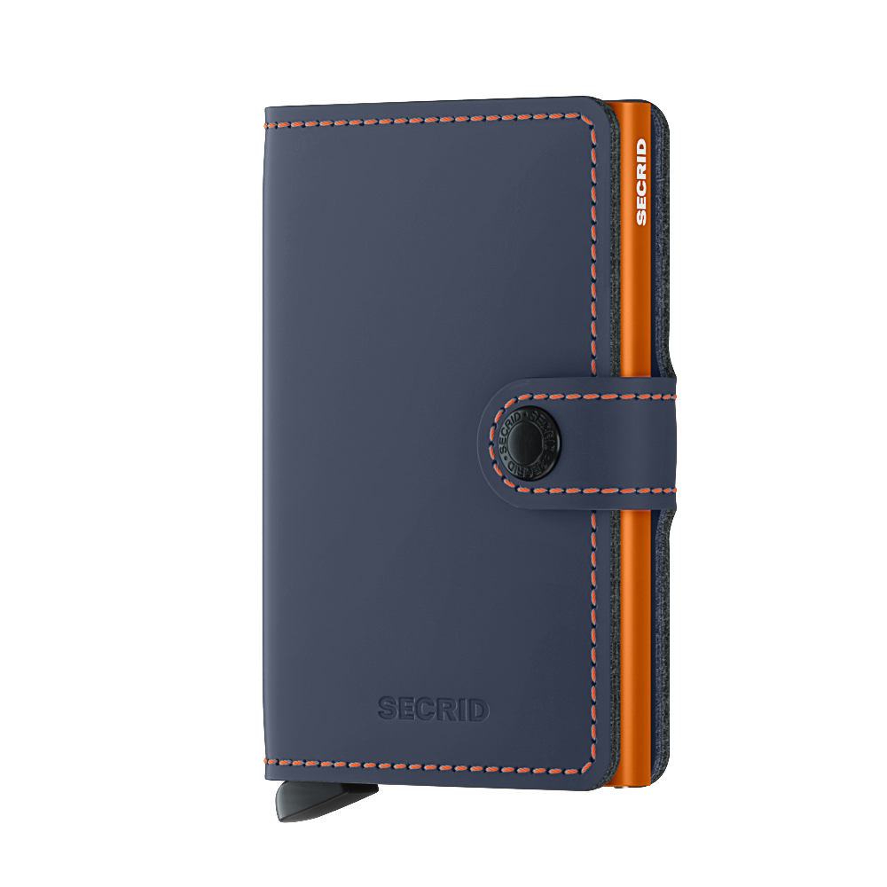 Secrid Miniwallet Matte - Night Blue & Orange