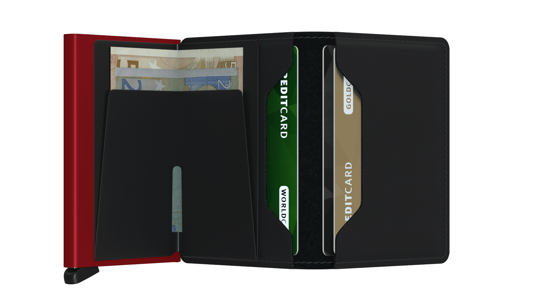 Secrid Slimwallet Matte - Black & Red