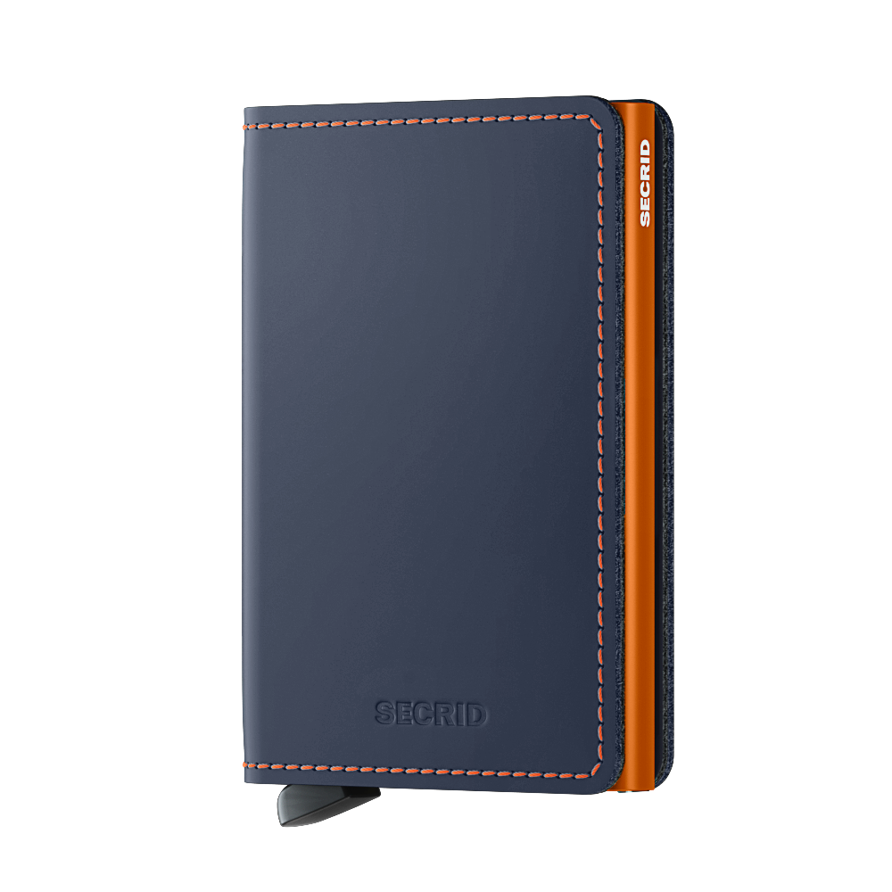 Secrid Slimwallet Matte - Night Blue &  Orange