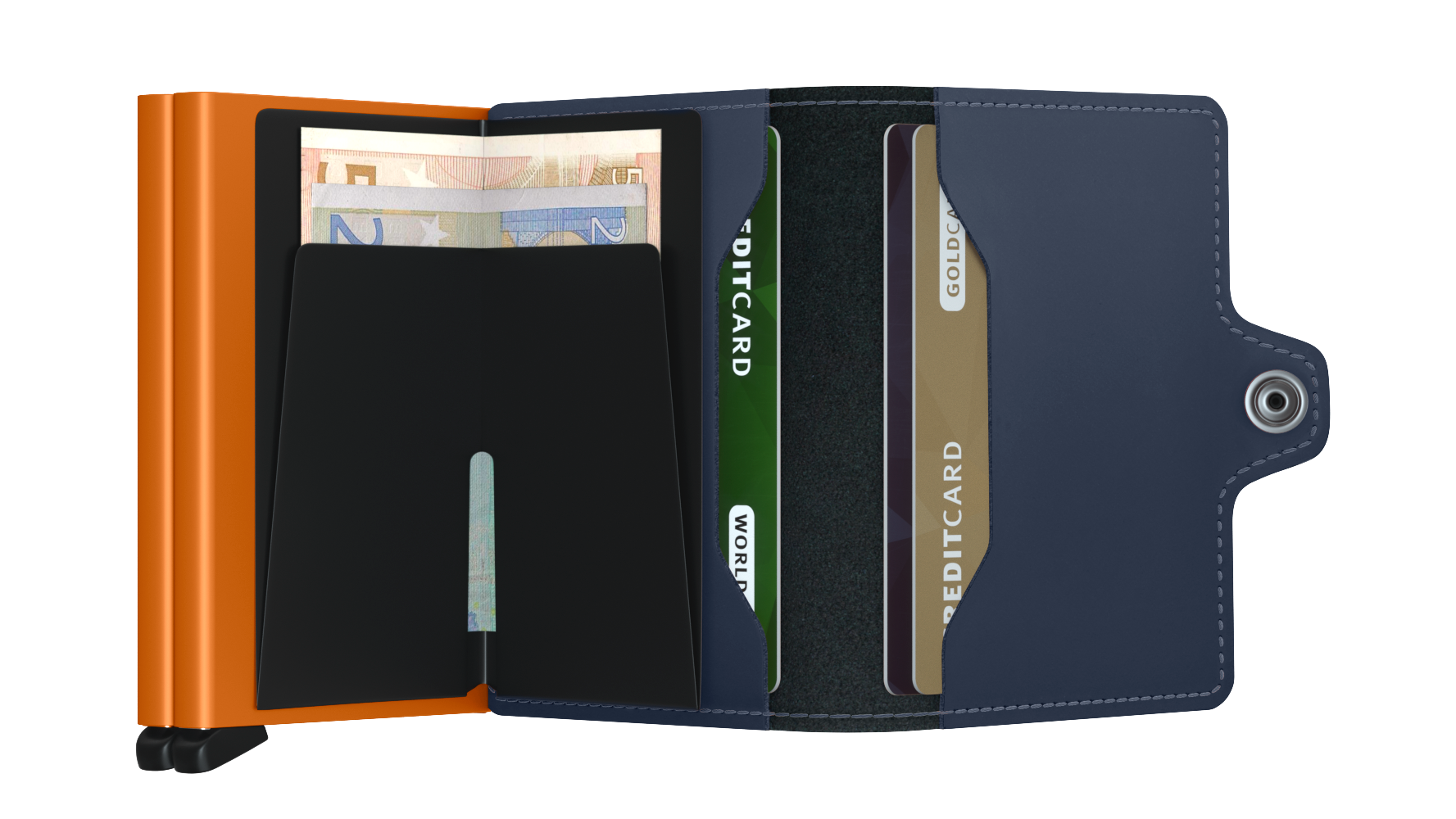 Secrid Twinwallet Matte - Night Blue & Orange 3