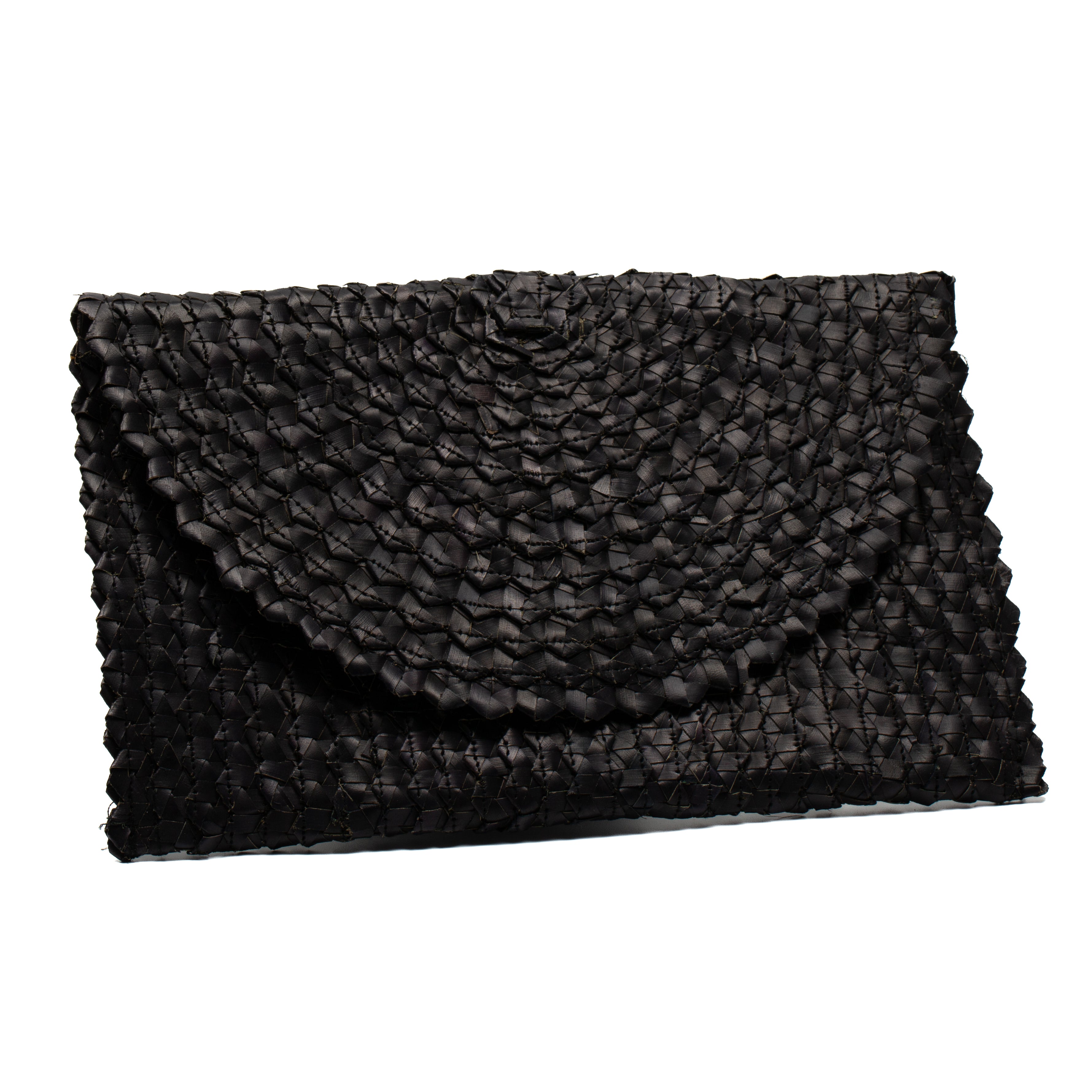 Pandan Leaf Clutch Purse - Black