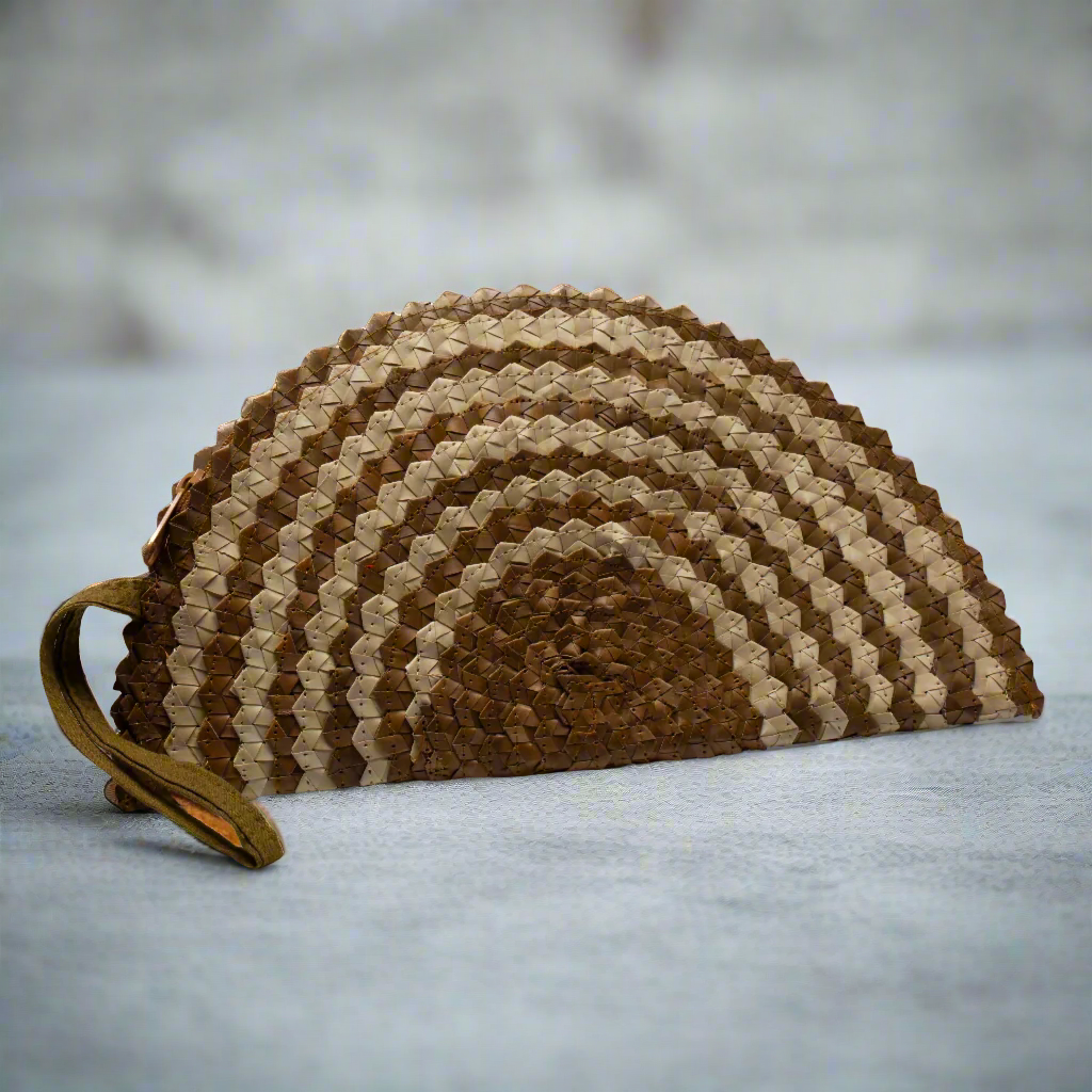 Pandan Leaf Half Moon Clutch Purse - Naturals Mix 5