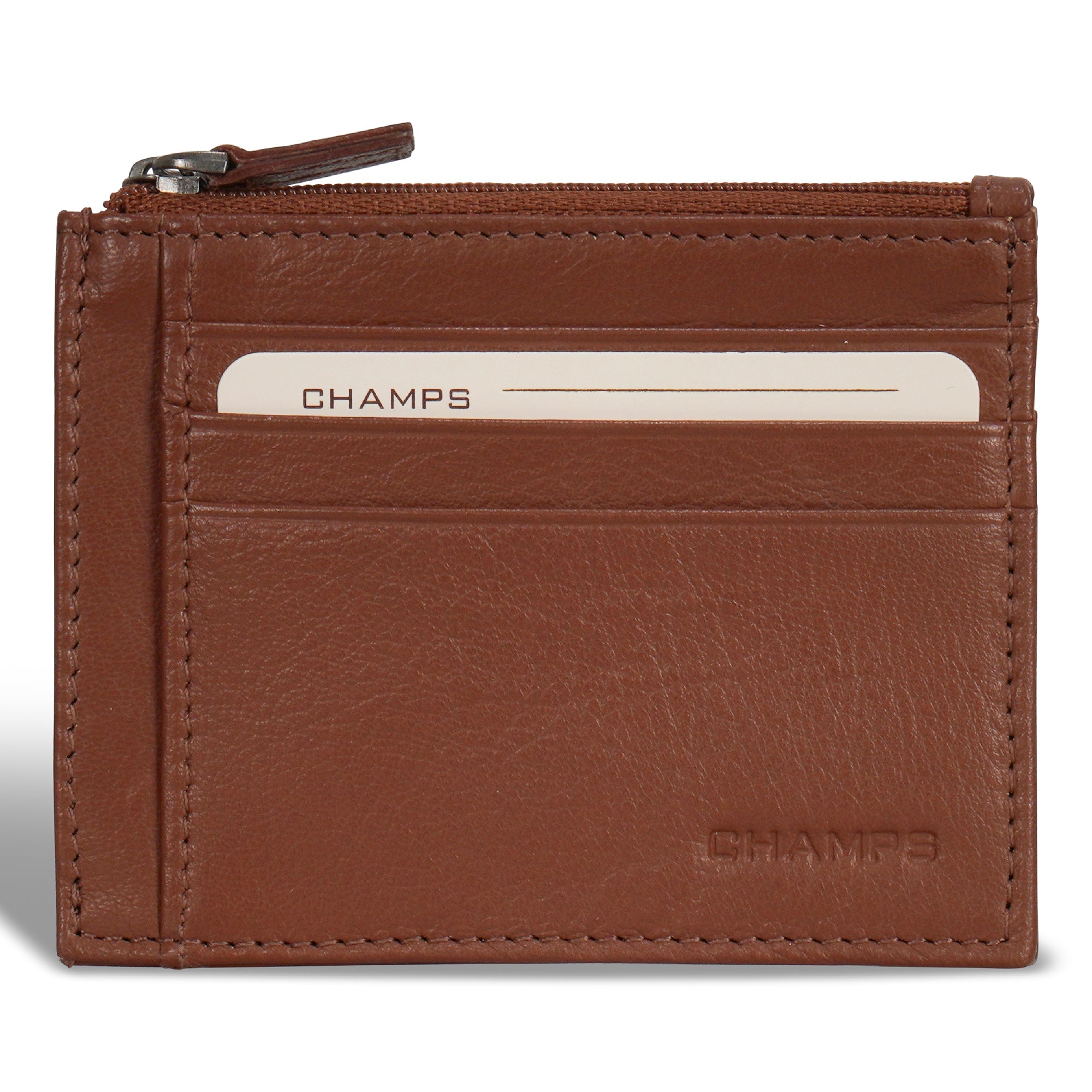 Onyx / Leather Zip Card Case 6
