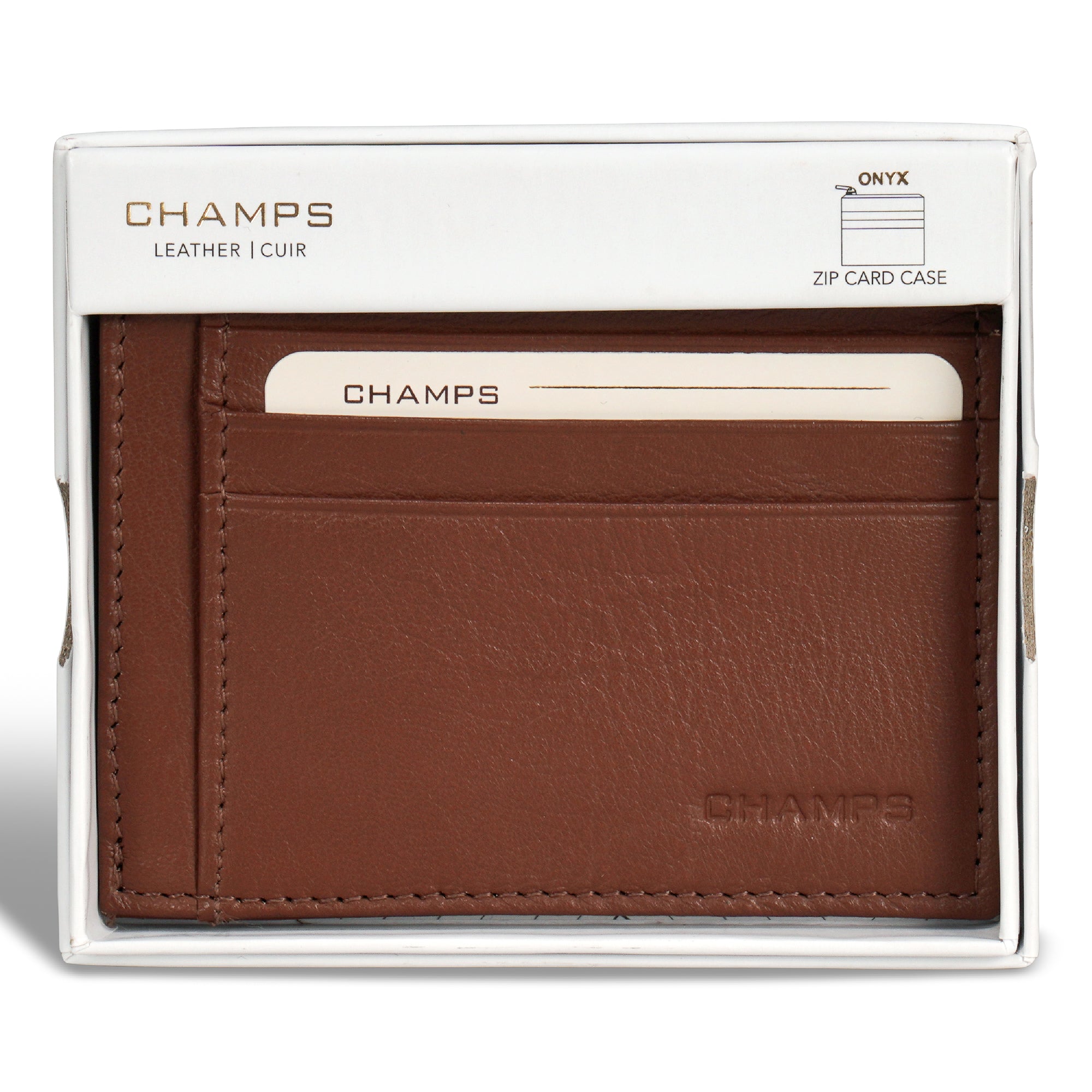 Onyx / Leather Zip Card Case 10