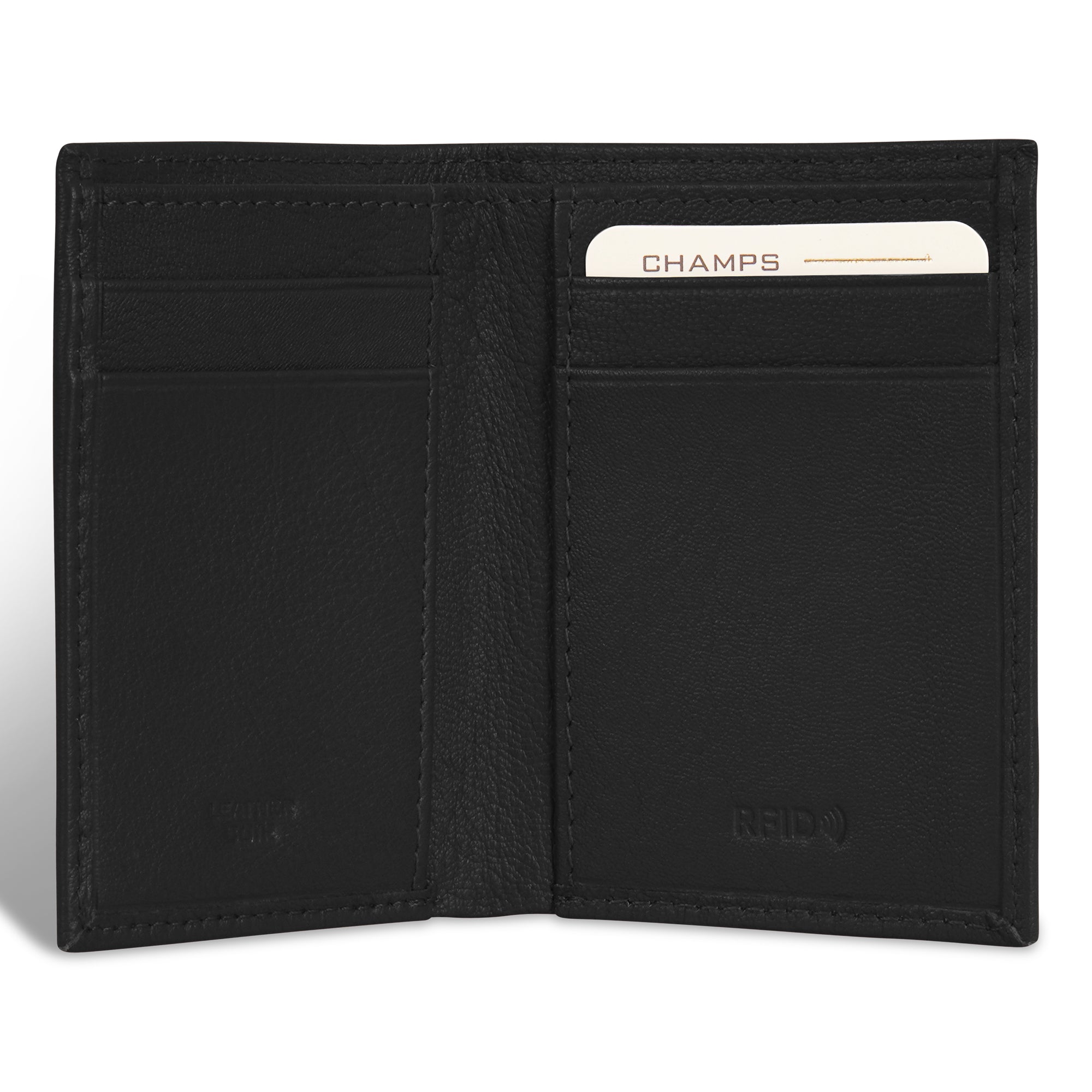 Onyx / Leather Vertical Slim Wallet 3