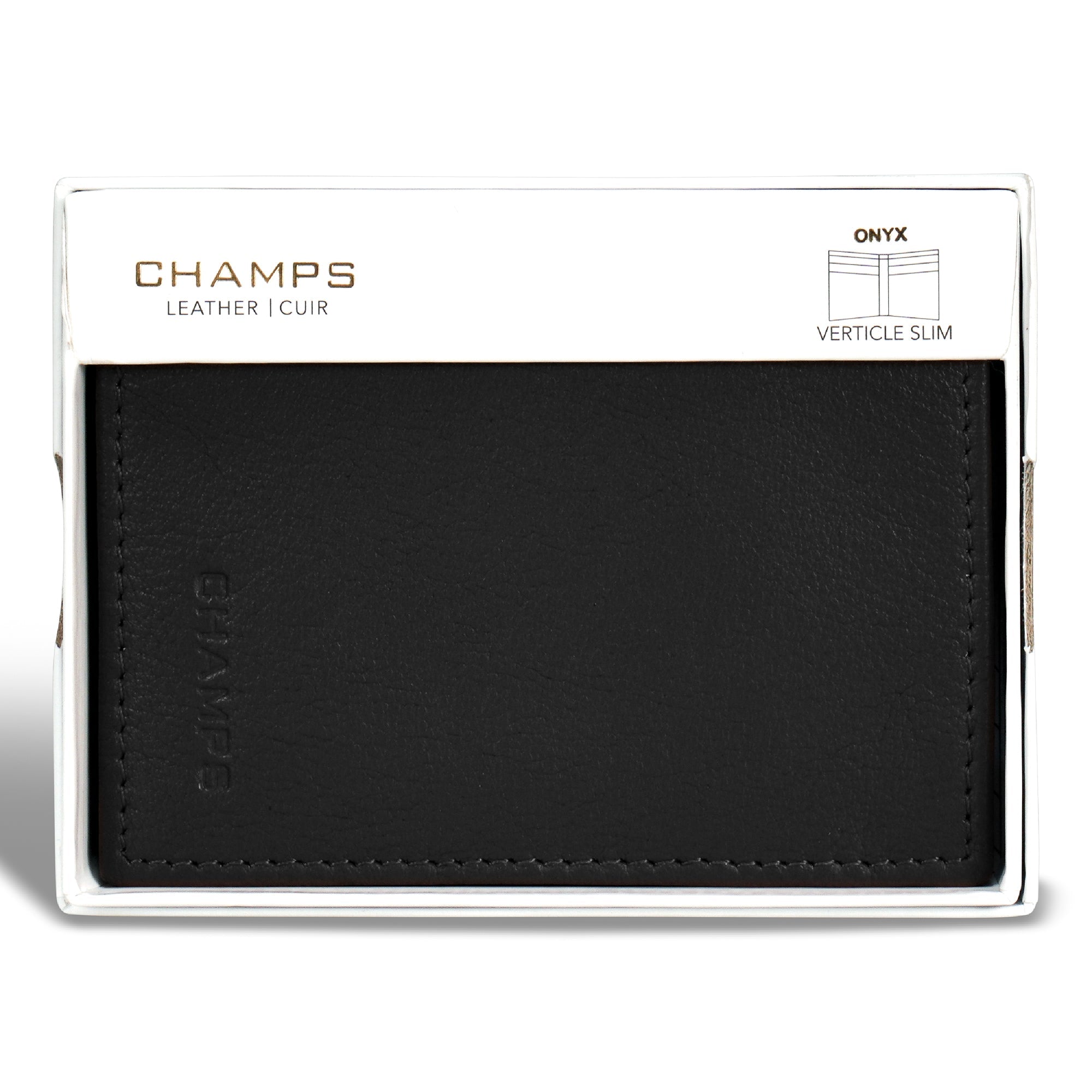 Onyx / Leather Vertical Slim Wallet 5