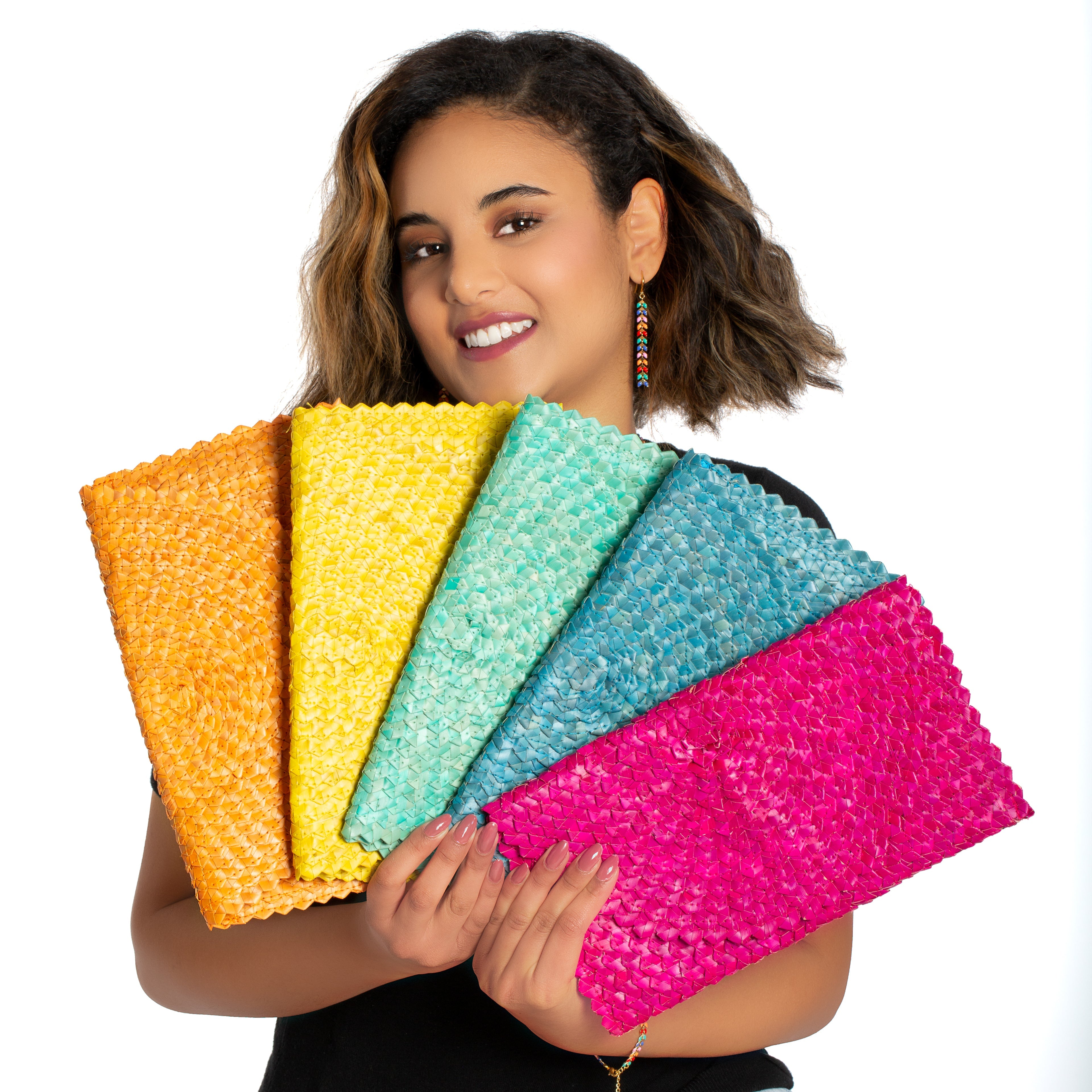 Pandan Leaf Clutch Purse - Pink 3