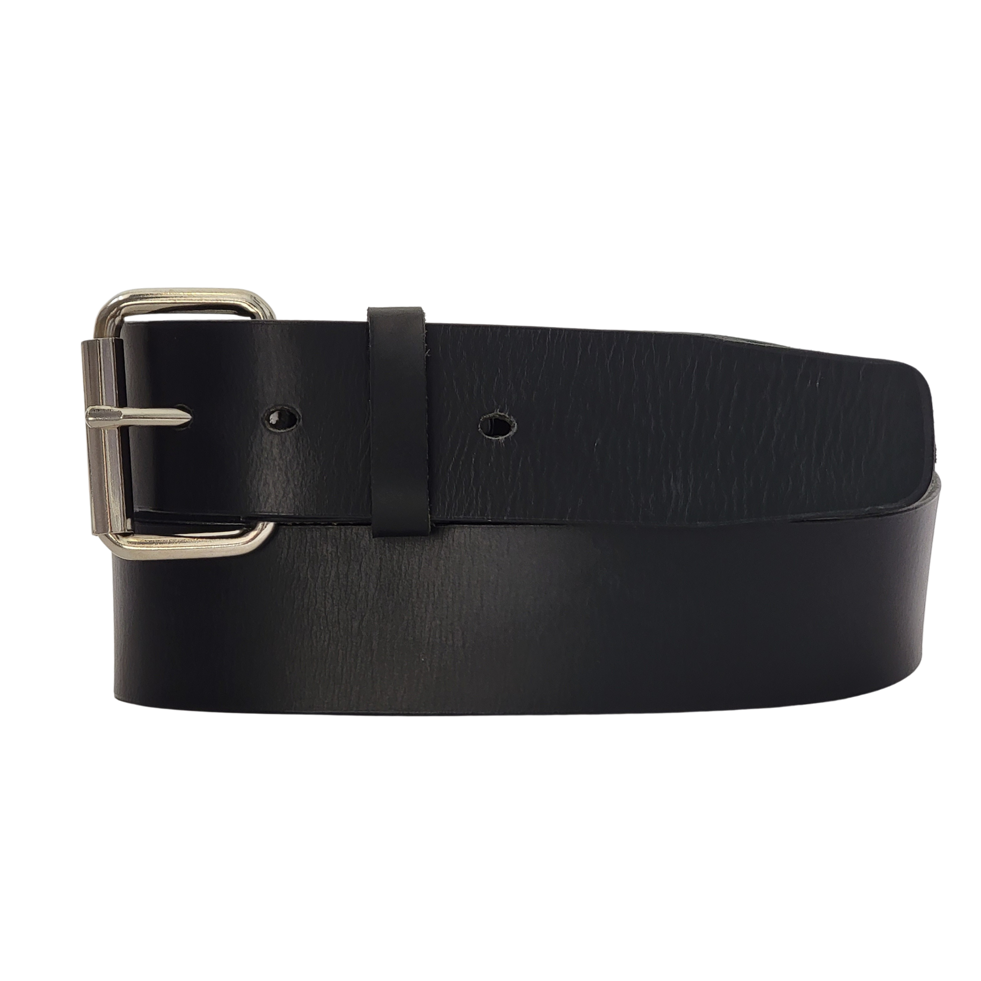 Black 45 mm 100% Full Grain Bridle Leather Belt for Jeans