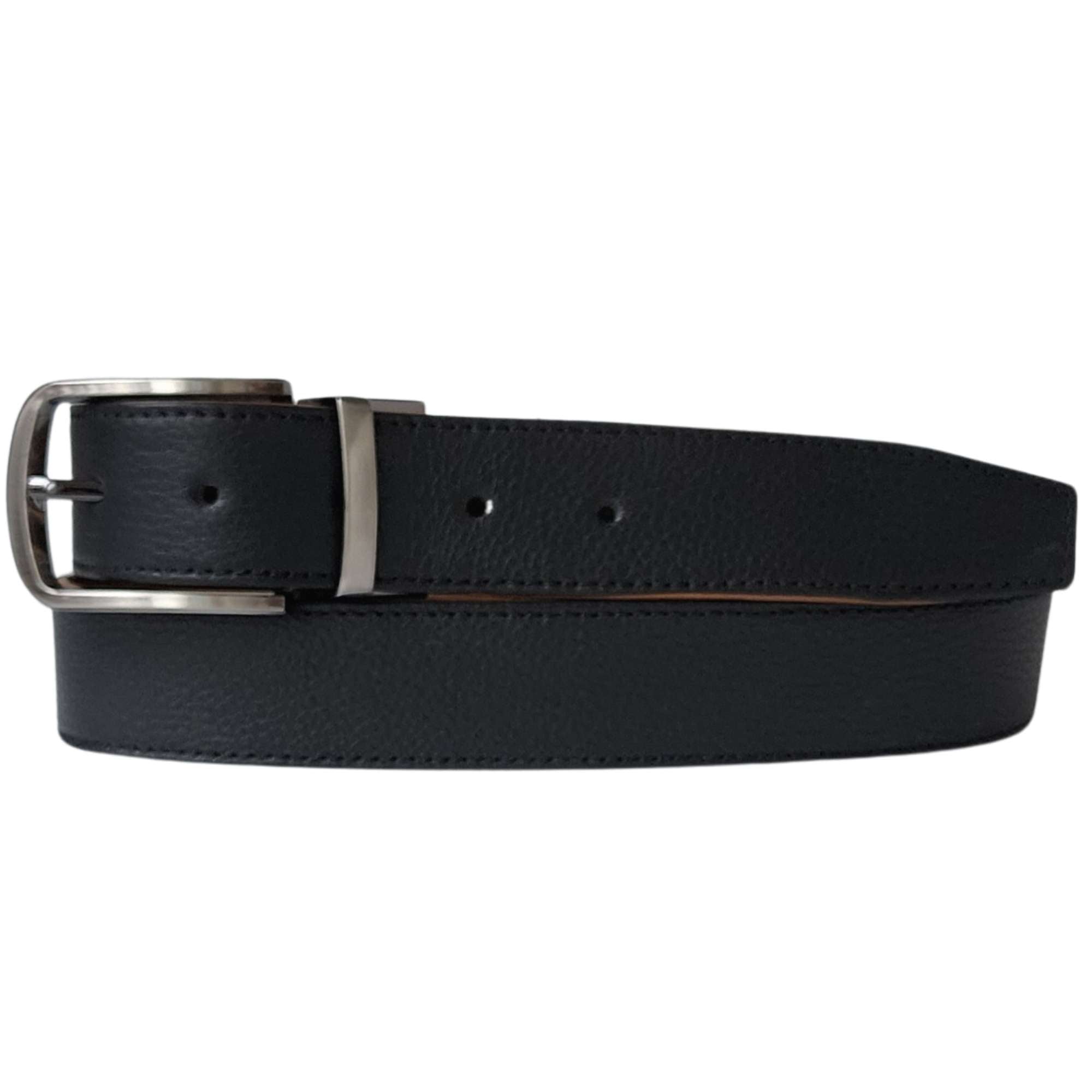 The Harvey Dent Belt - Reversible Stitched Full-Grain Pebbled Leather Belt 5