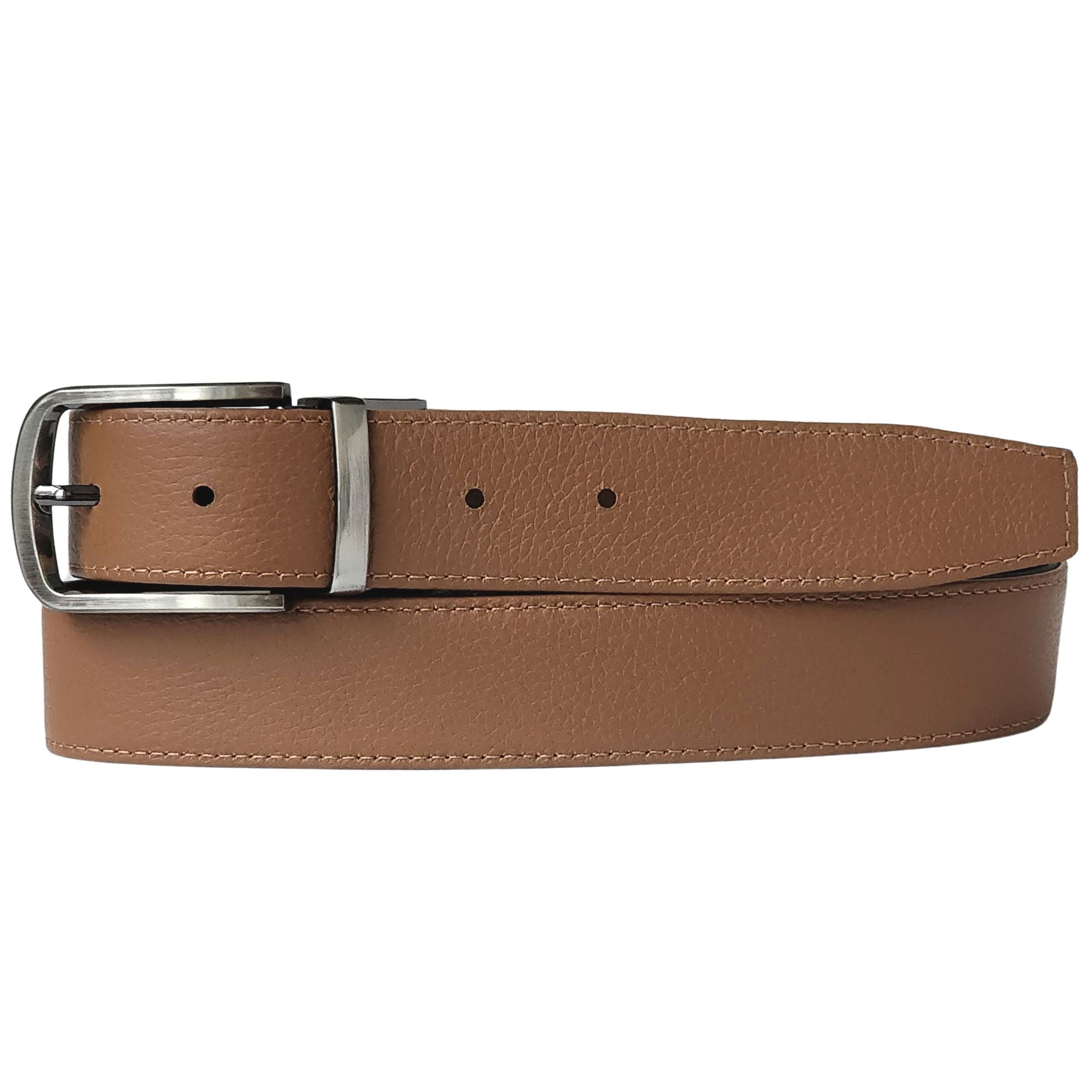 The Harvey Dent Belt - Reversible Stitched Full-Grain Pebbled Leather Belt 1