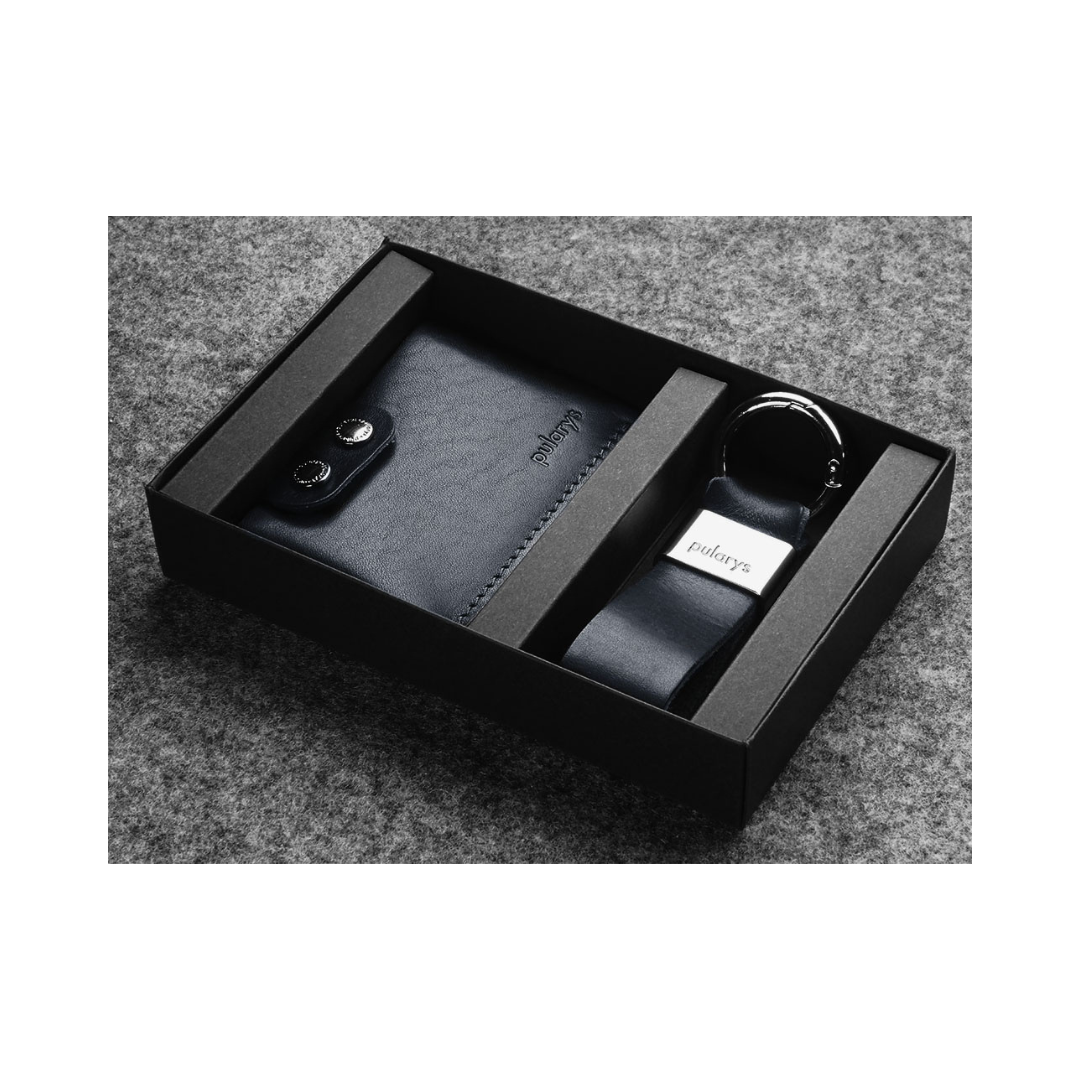 Pularys Hiker Gift Set Nomad Leather Navy Blue